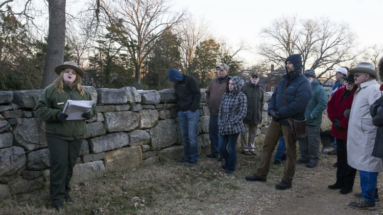 Rebekah Oakes ’13 works at Fredericksburg and Spotsylvania National Military Park.” title=